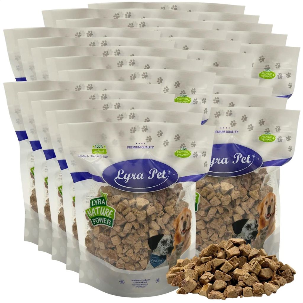 5 kg (25 x 200 g) Lyra Pet Entenleberwürfel gefriergetrocknet