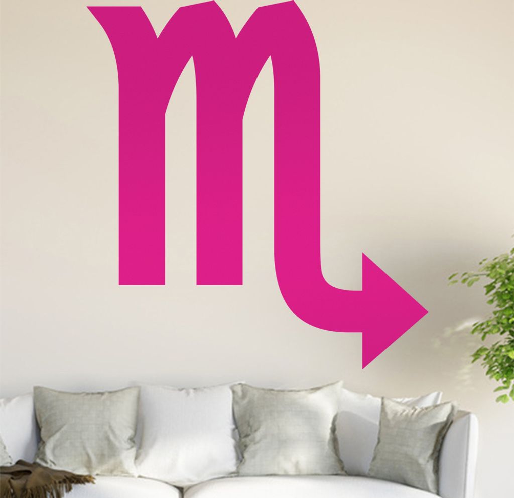 Sternzeichen: Skorpion Wandtattoo in 6 Größen - Wandaufkleber Wall Sticker - Dekoration, Küche, Wohnzimmer, Schlafzimmer, Badezimmer