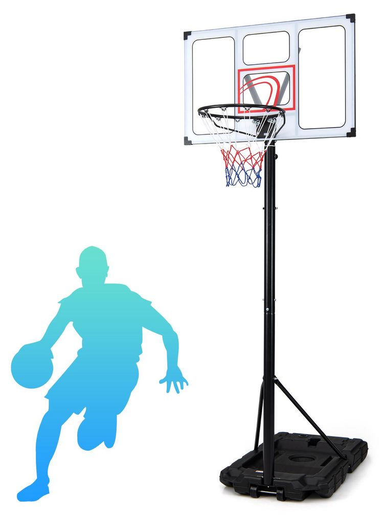 COSTWAY, canestro da basket da esterno con ruote, altezza Immagine del prodotto 