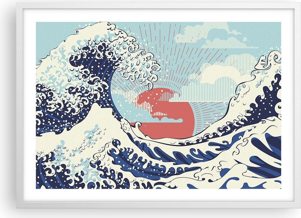 Gerahmtes Poster - Weißer Rahmen - Rot modern vielleicht - 70x50 cm - Wand Bild - Wanddeko - Wandbilder - Kunstposter - Wandposter - Bilderrahmen ...