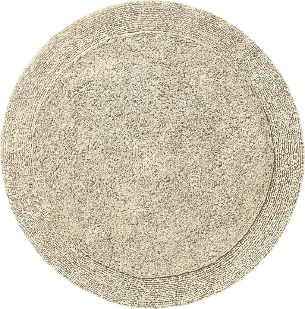 Badmat Uni Serie Stuttgart beige, 90 cm Ø, extra dik, hoch absorberend, 100% Baumwolle