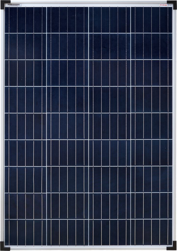 enjoy solar Solarpanel polykristallines Solarmodul 100W 12V, 158,75 mm Perc-Zellen, 0% MwSt.