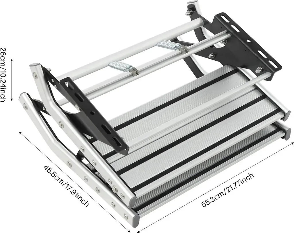 Escalier double pour caravane et camping-car rabattable en alu robuste