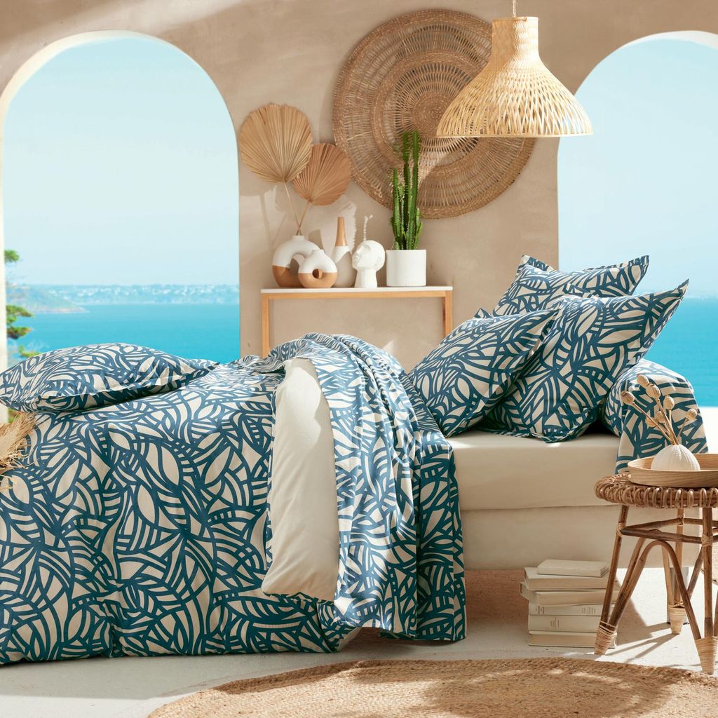 Baumwolltuch mit geometrischem Blattmotiv