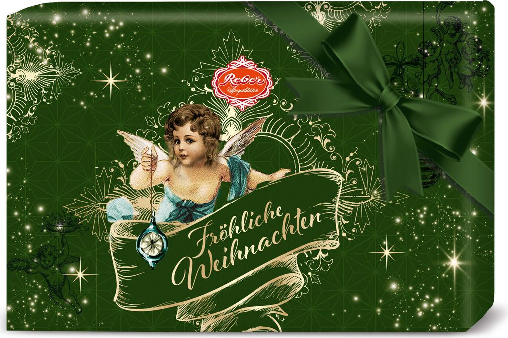 Reber Spezialitäten Kassette Pralinen Fröhliche Weihnachten 525g