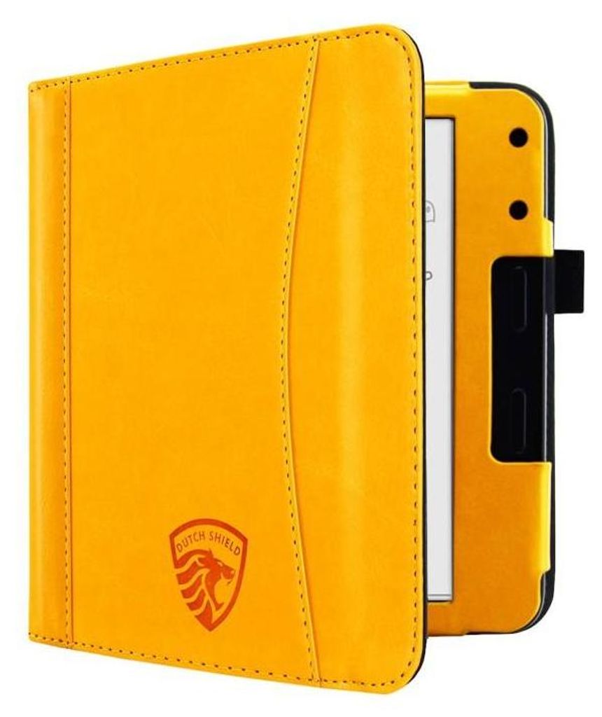 Dutch Shield - Luxe strap Case Hülle für das Tolino Vision Color Ebook - Klapphülle Ereader Schutzhülle Cover Gelb