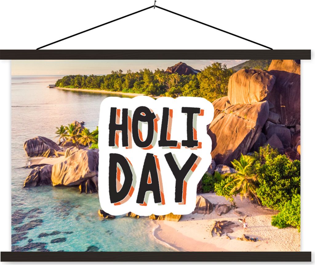MuchoWow Textilposter Insel - Urlaub - Sommer 90x60 cm mit schwarzem Rahmen - Aufhängungssatz