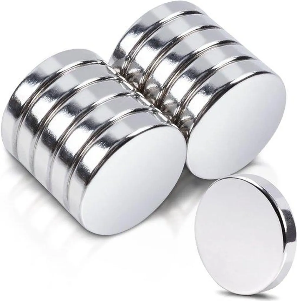 Lot de 10 Aimants Néodyme Ronds 14x3 mm Blancs - Puissance Knutselkantoor