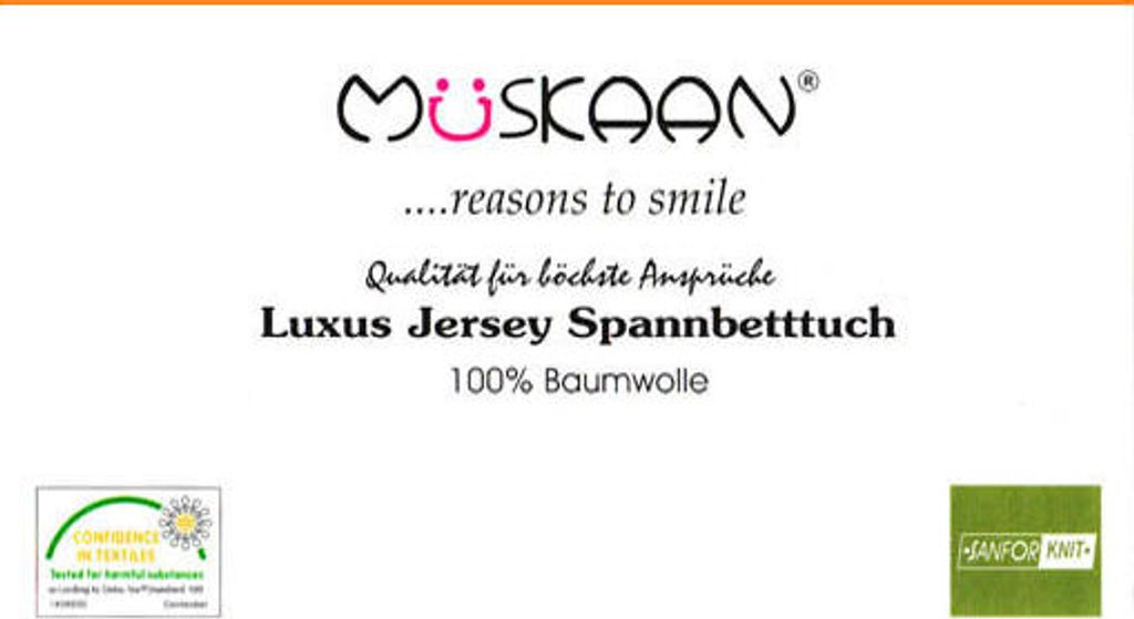 Jersey Spannbettlaken 90x200 - 100x200 cm Orange - 100% Produktbild 1