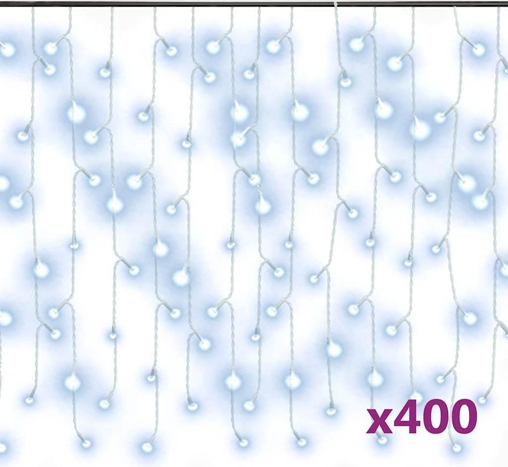 vidaXL Světelný závěs LED Icicle 10 m 400 LED studená bílá Obrázek produktu 