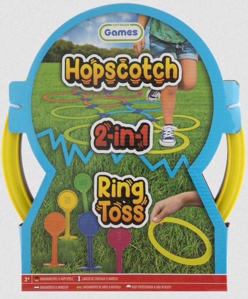 2-in-1-Spielset: Ringwurfspiel und Hüpfspiel
