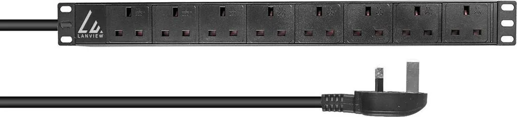 PDU 8 prises UK pour baie informatique Lanview LVR-3MUK-SPD-UK8 noir