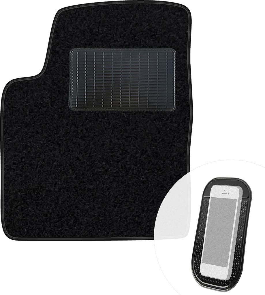 moto-MOLTICO Fahrer Fußmatte Auto Velours Fahrerseite Autoteppiche Schwarz Fahrermatte 1-teilig passend für Hyundai Matrix 2001-2010