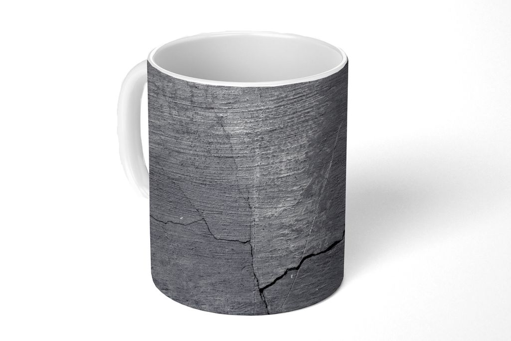 KitchenYeah Tasse Kaffeetasse Kaffeebecher 350 ml Beton - Schwarz - Riss Teetasse - Fototasse - Becher - Keramikbecher - Teebecher - Kaffeetasse ...