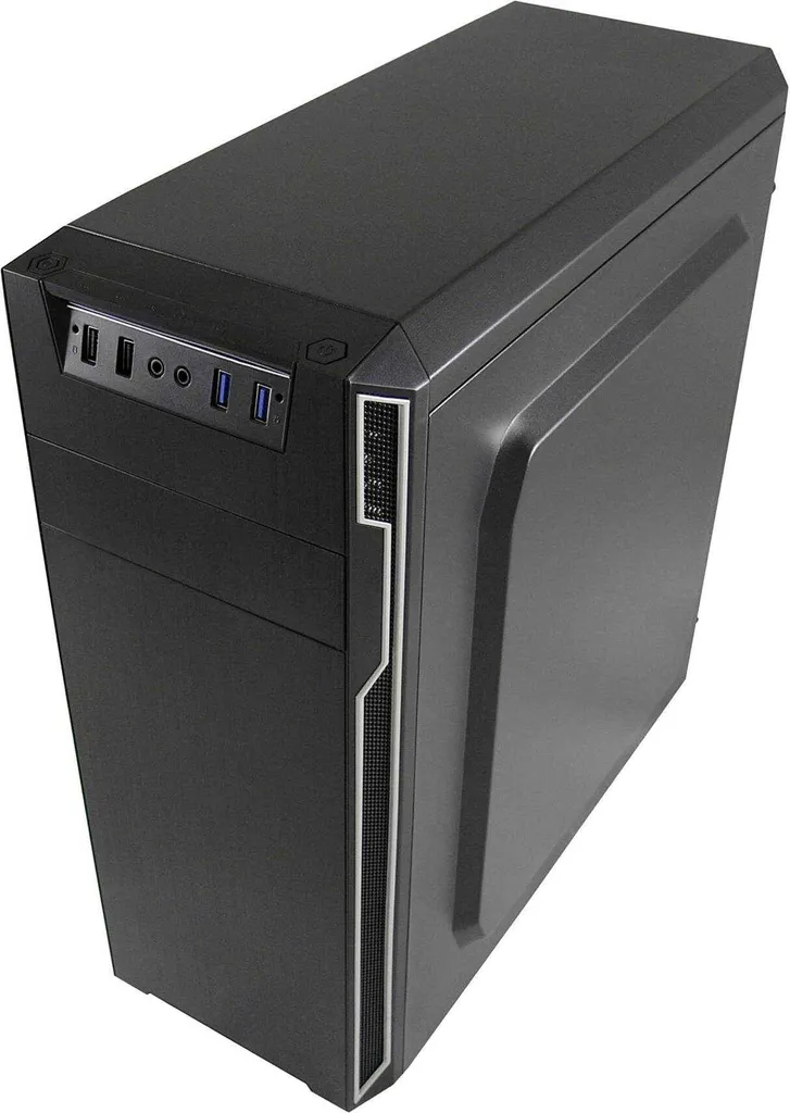 Boîtier PC LC-Power Midi-7038B avec Ports USB Facade - Design Noir