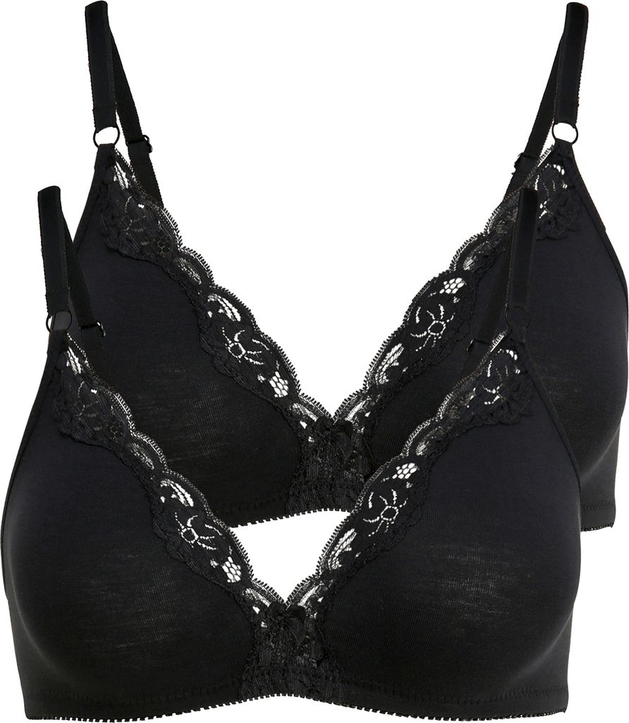 PETITE FLEUR Bralette-BH 2xschwarz Größe 85 Cup B
