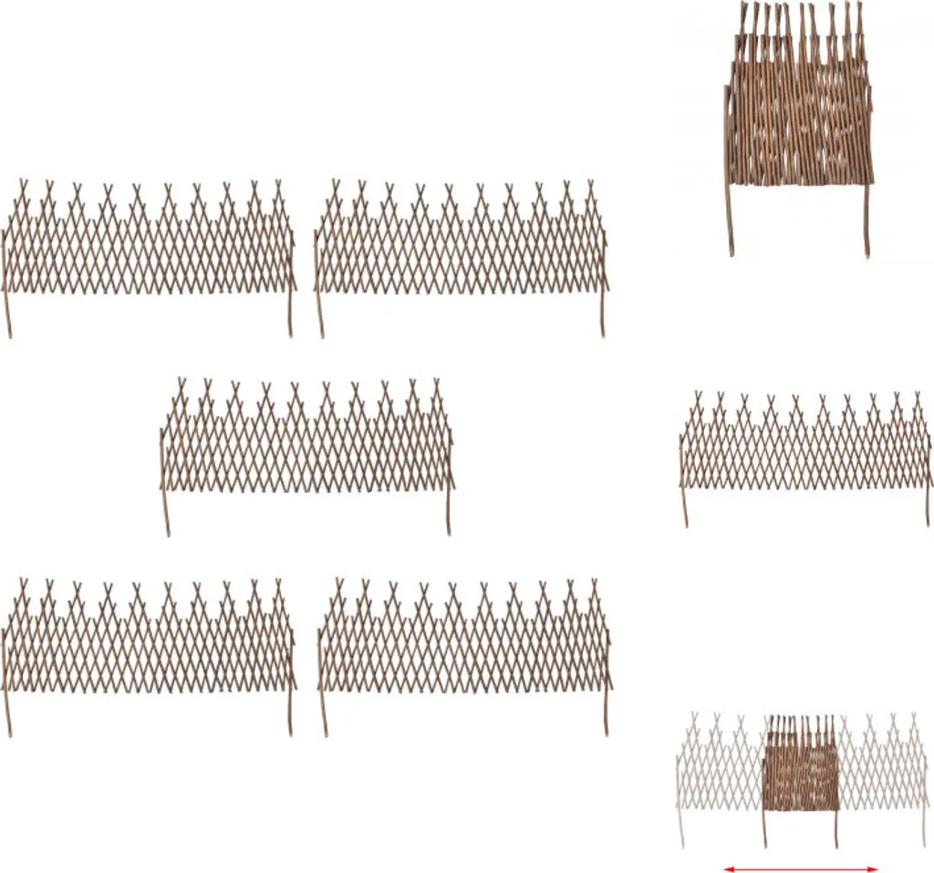 vidaXL Clôture en osier 5 pcs - Panneaux de clôture naturels 150x50 cm