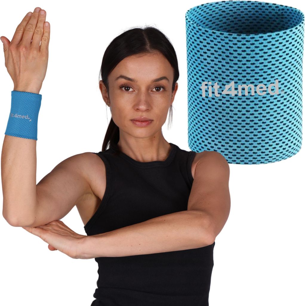 FIT4MED | Kühlende Handgelenkbandage - 9,5 Cm X 15 Cm - Absorbiert Schweiß - Fitnesszubehör - Handgelenksschutz