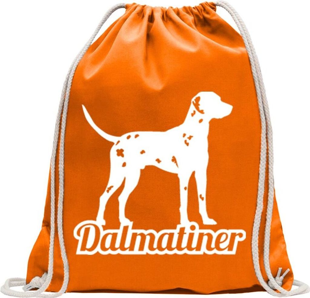 Kiwistar - Turnbeutel - mandarin - Dalmatiner Hunderasse - Fun Rucksack Sport Beutel Gymsack Baumwolle mit Ziehgurt