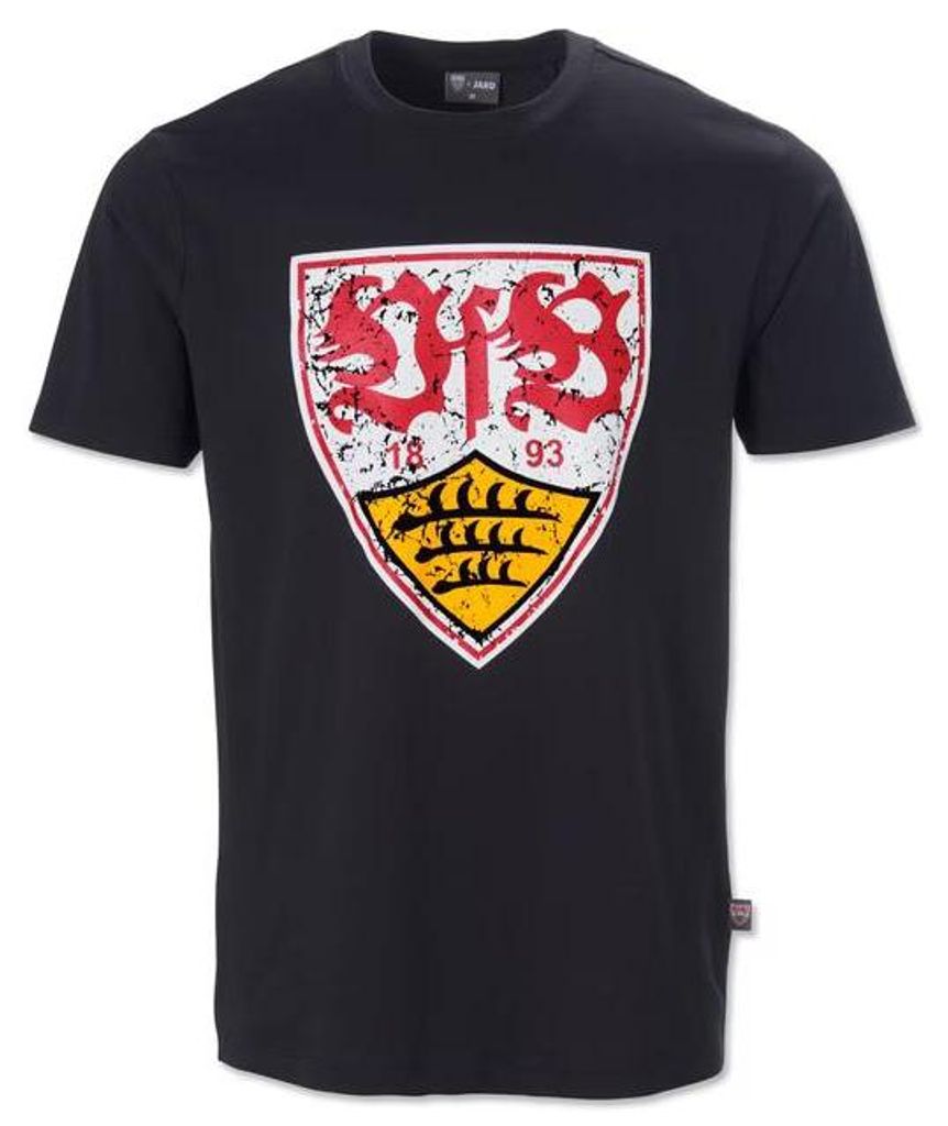 VfB Stuttgart T-Shirt Wappen used schwarz Gr. L