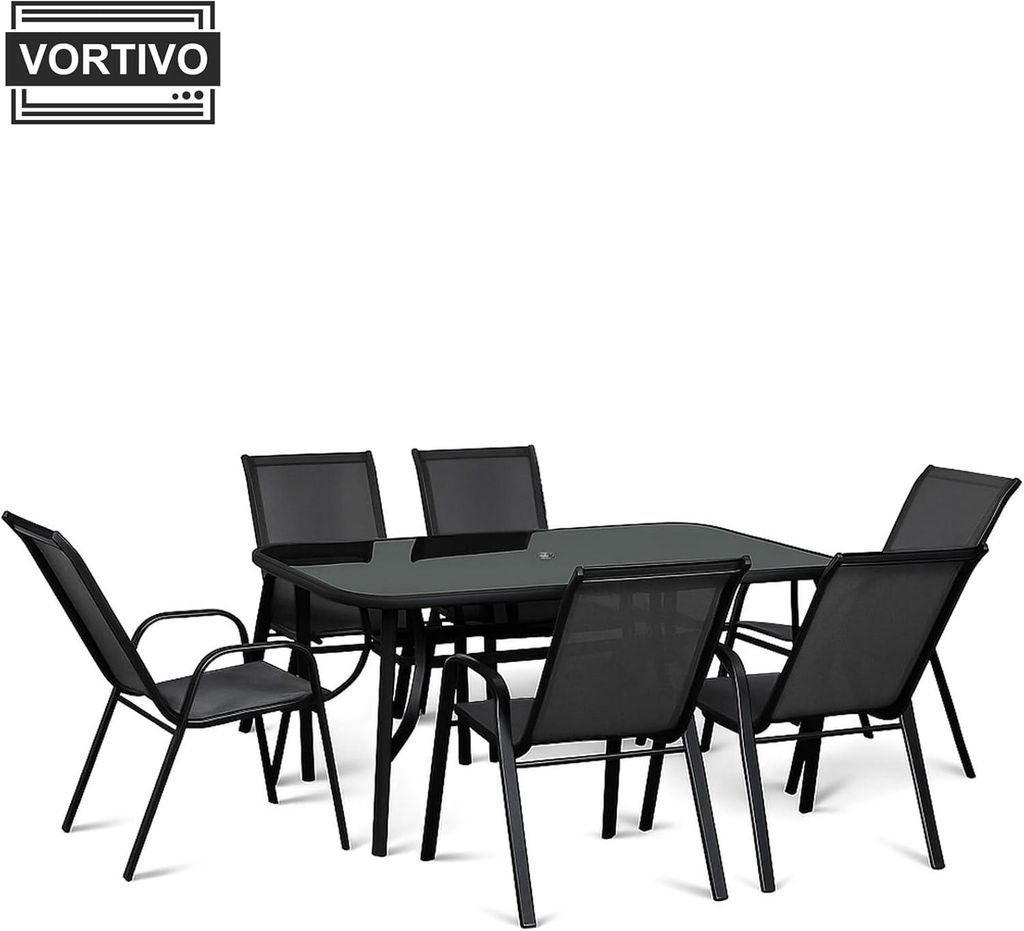 VORTIVO 7-teiliges Gartenmöbel-Set für 6 Personen – Produktbild 