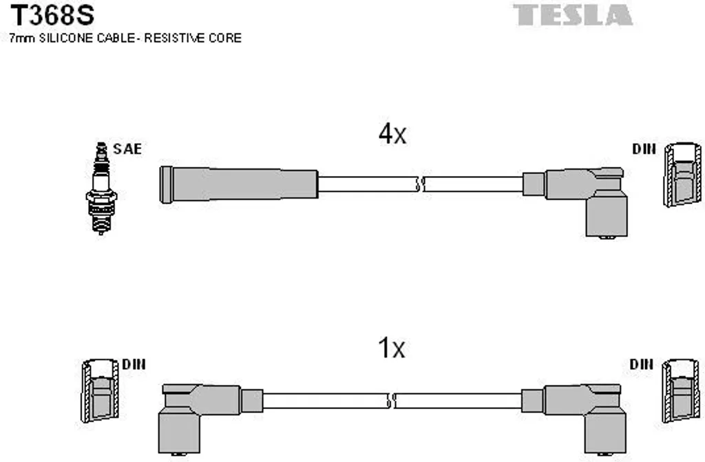 Kit Cavi Accensione T368S Tesla per Skoda Favorit 1.3 781 785 787
