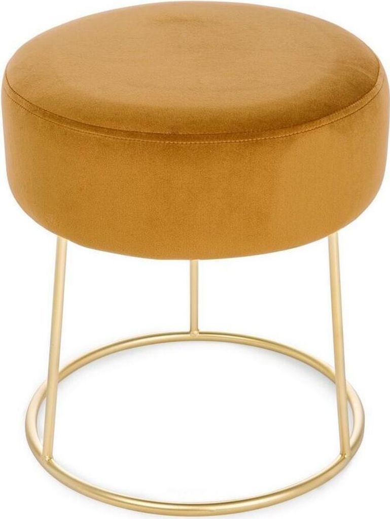 Hocker Clarissa 35 x 35 x 40 cm Stahl Polyester Gelb Gold