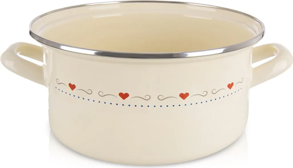 Orion Casseruola Smaltata 24cm Crema Retrò: Qualità per Induzione