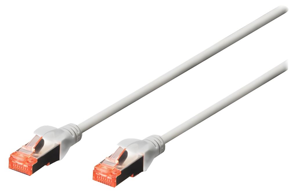 DIGITUS CAT 6 S/FTP Patchkabel, 10 Stück, 0,25m, grau Produktbild 