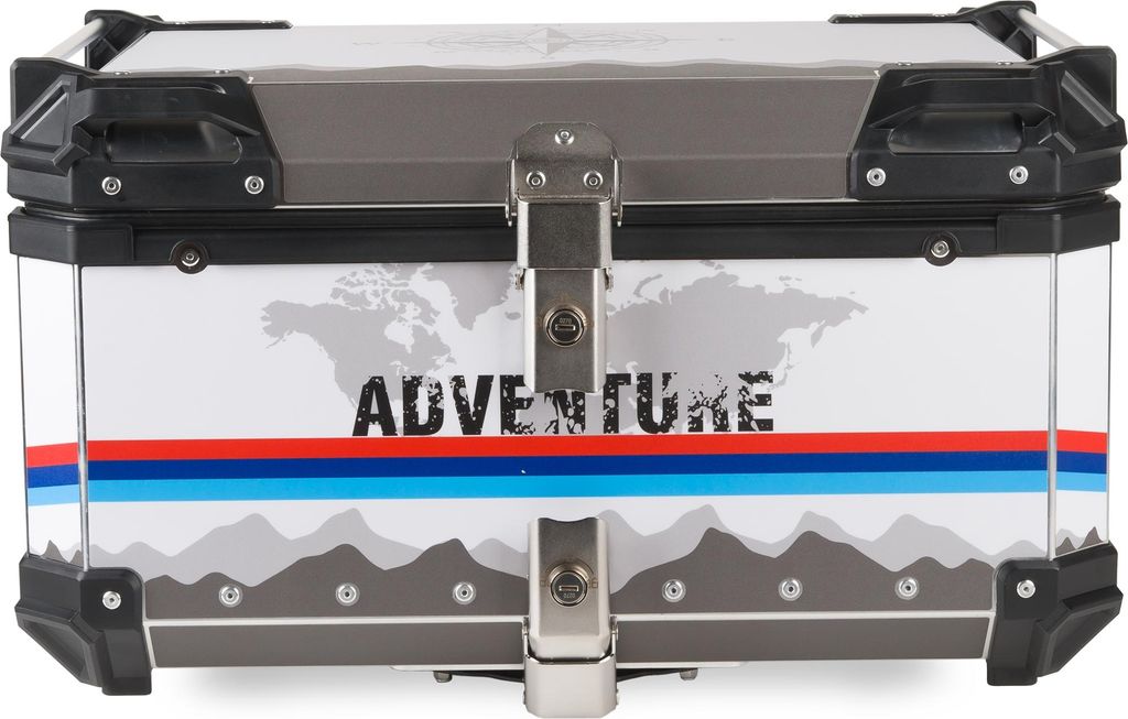 Motorrad-Center-Case Aluminium 65L 2 Helme Adventure Grafiken Venedig