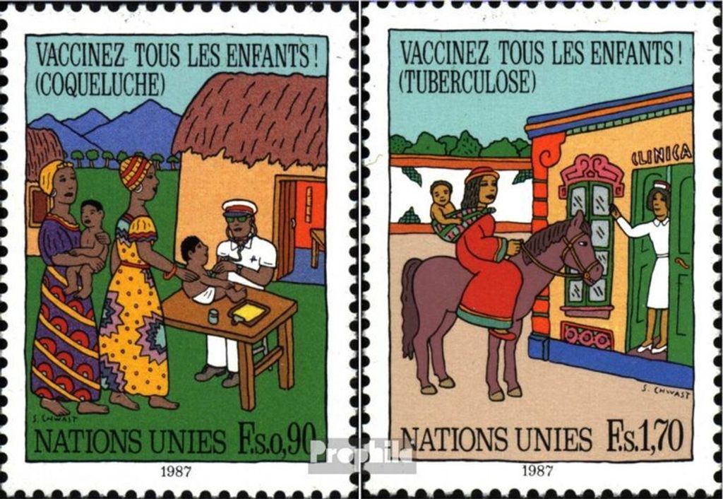 Briefmarken UNO - Genf 1987 Mi 160-161 (kompl.Ausg.) gestempelt Schutzimpfung