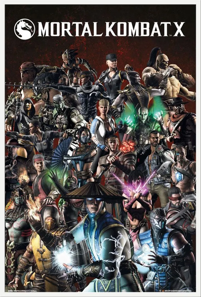 Mortal Kombat Affiche Personnages avec cadre Shinsuke Maxi Blanc 61x91