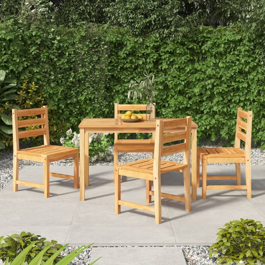 Maison Exclusive - 5-tlg. Garten-Essgruppe Massivholz Teak