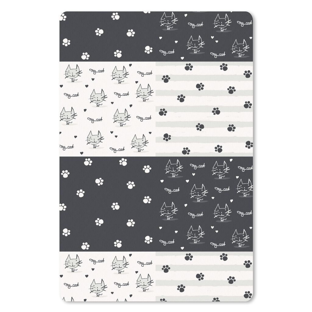 MuchoWow Mauspad Mousepad Katzen - Pfoten - Muster - Haustiere 40x60 cm - Mousepads - Maus Mat - Pad - Mausunterlage - Schreibtisch Accesoire