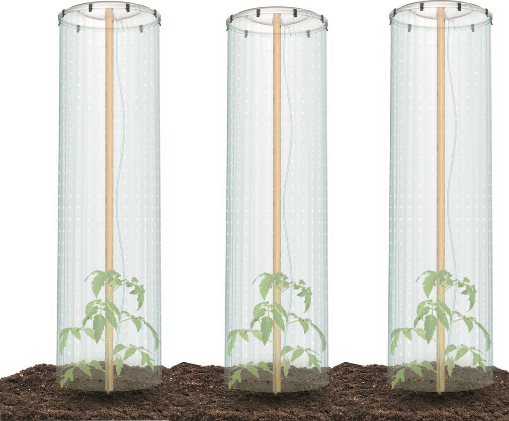 3x Deckel Tomaten Blumentopf Gewächshausfolie Treibhaus Folie LDPE atmungsaktive Pflanzenschutz Pflanzenfrostschutzhülle Kälteschutz Sonnenschir...