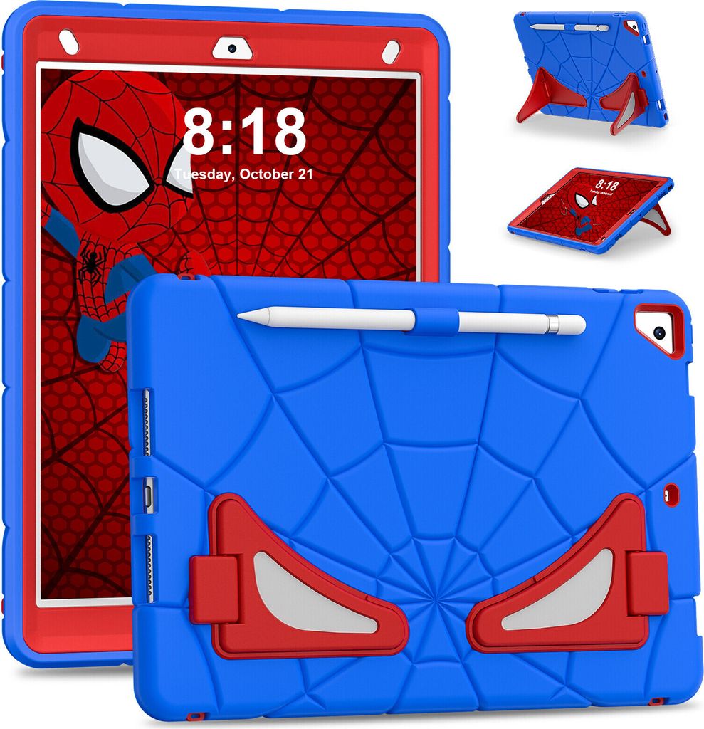 Schutzhülle für iPad 10.2 2021/2020/2019, iPad 9th/8th/7th Gen Hülle Robuste Stoßfeste Ständer für Kinder Jungen Blau