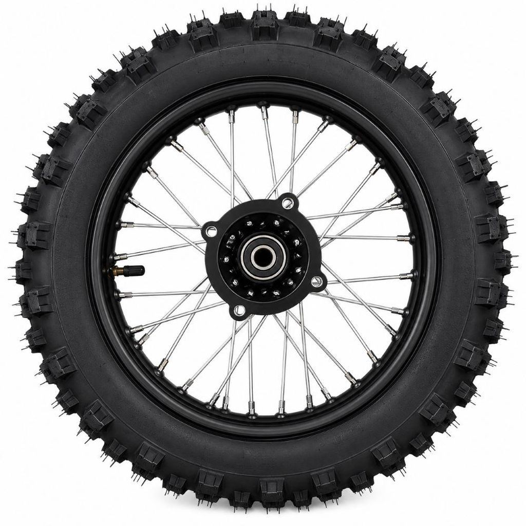 Dirtbike Komplettrad Pitbike Stahlfelge Ersatzreifen hinten Produktbild 