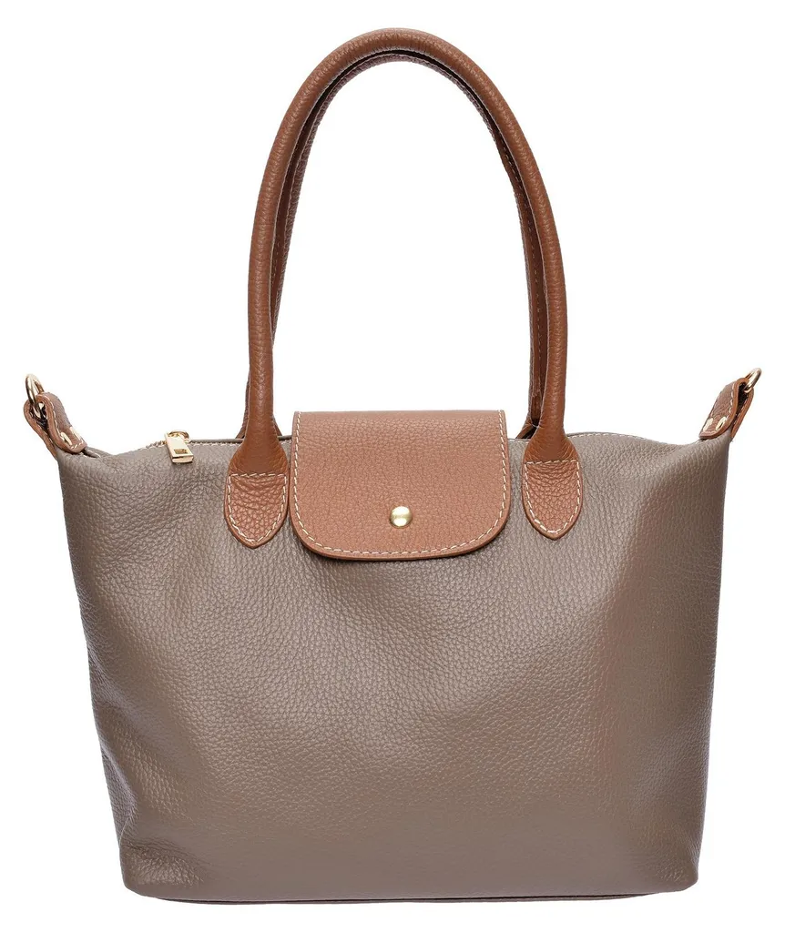 Sac à main épaule en cuir Anna Luchini AL 156 coloris Fango chic