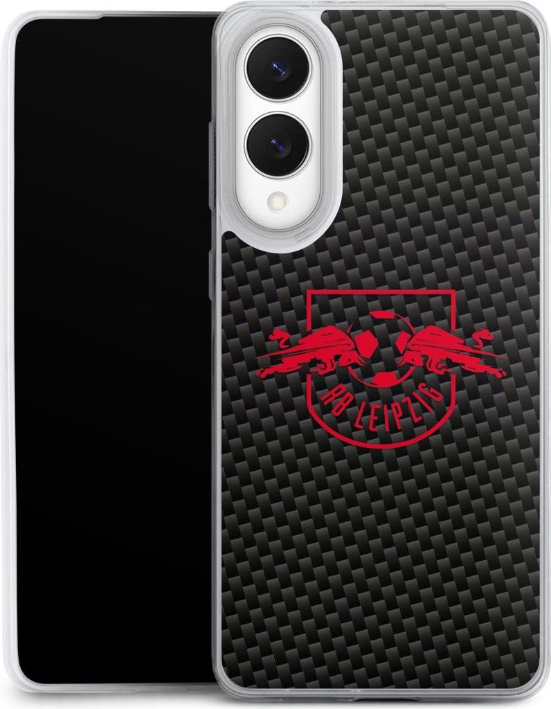 DeinDesign Slim Hülle für Samsung Galaxy S25 Edge Silikon Case Ultra Dünn Handyhülle Carbon Offizielles Lizenzprodukt RB Leipzig
