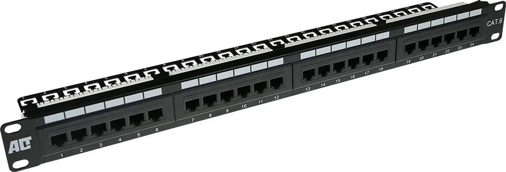Panneau de Brassage CAT 6 UTP 24 Ports ACT avec Support de Gestion Arrière