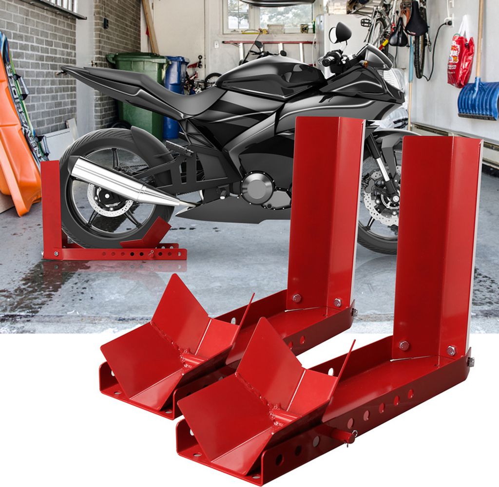 Yakimz Motorradständer als Montagehilfe für Vorderrad Hinterrad , geeignet für 8-24 Zoll Reifen 2 Stück