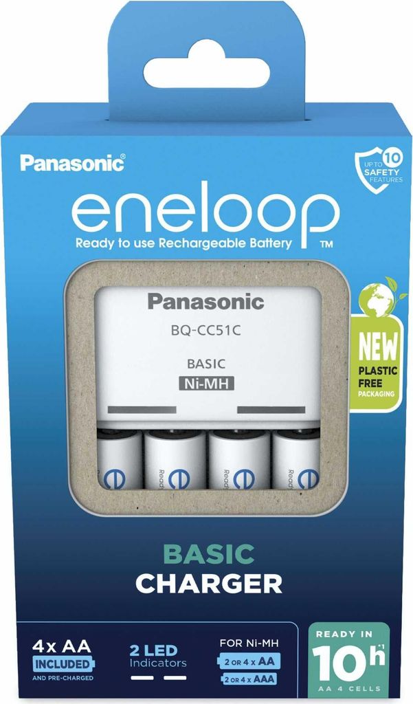 eneloop Panasonic Charger Basic BQ-CC51 + 4x AA/2000 Obrázek produktu 