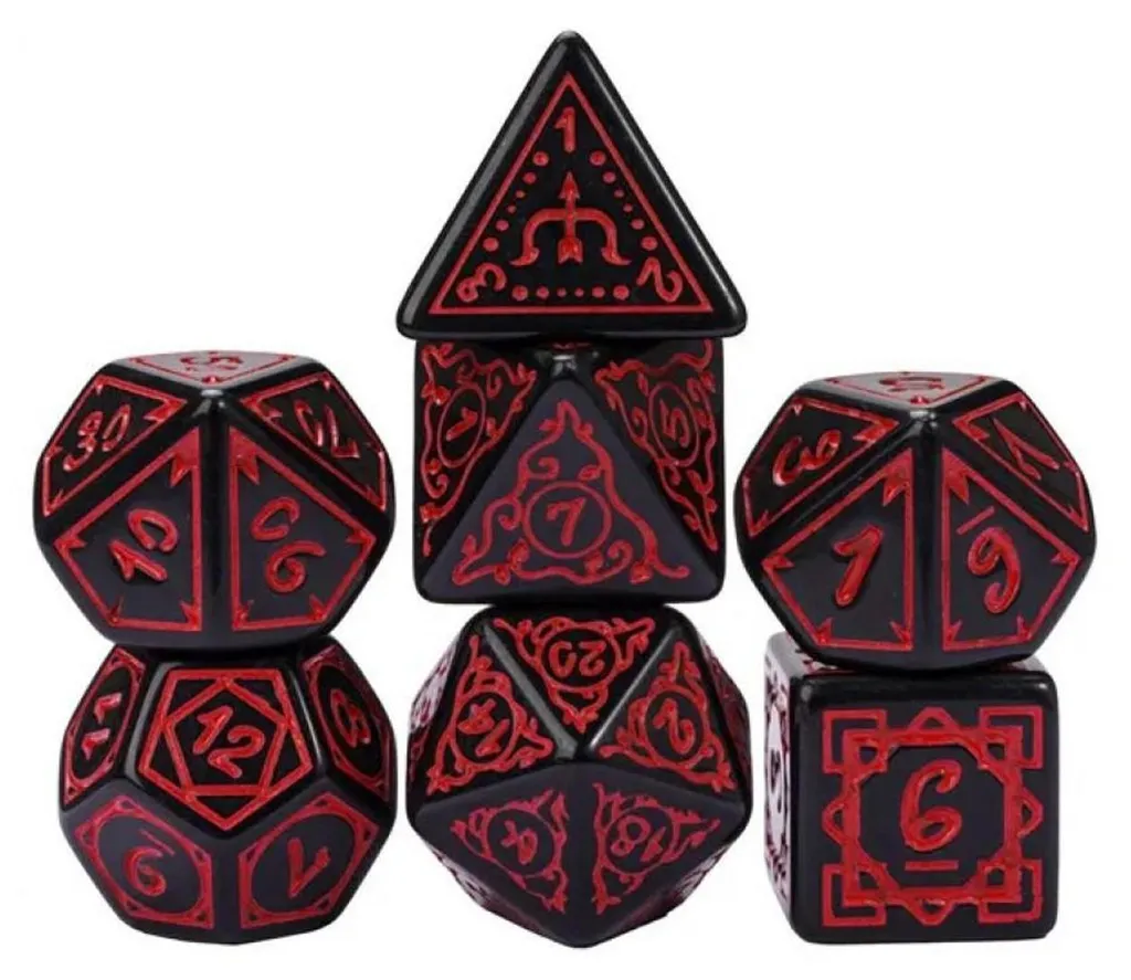 Jeu de dés Foam Brain Games Cryptic Knots Dried Blood pour JDR RPG