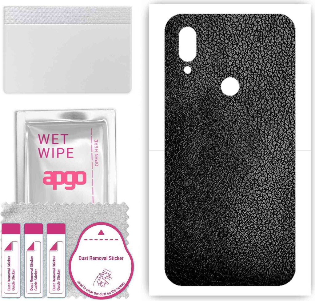 apgo Rückseite Schutzfolie, Skin, kompatibel mit Xiaomi Redmi 7, Hinten Displayschutzfolie aus Vinylfolie, kratzfest, einfache Montage - Schwarzes...