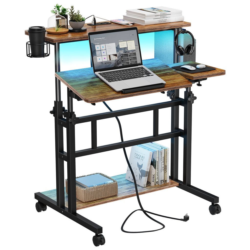 Iropro 80x60cm Stehpult Höhenverstellbar mit Steckdosen und Produktbild 