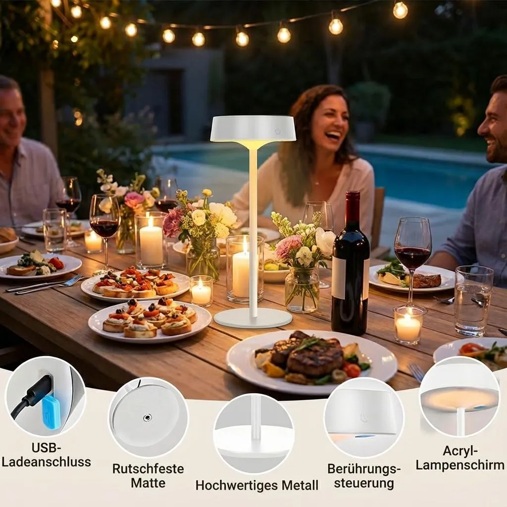 Lampada Solare Metallo Bianco per Giardino Terrazza Senza Fili - 9