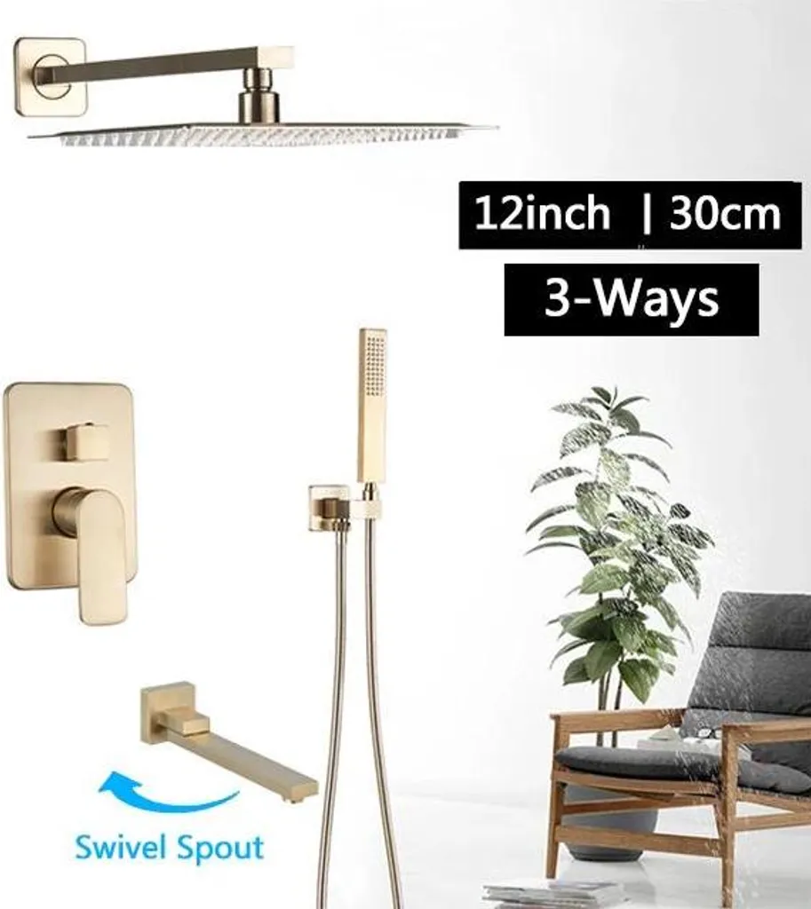 Pack douche or brossé anticalcaire avec boîte encastrable 3 sorties - 2