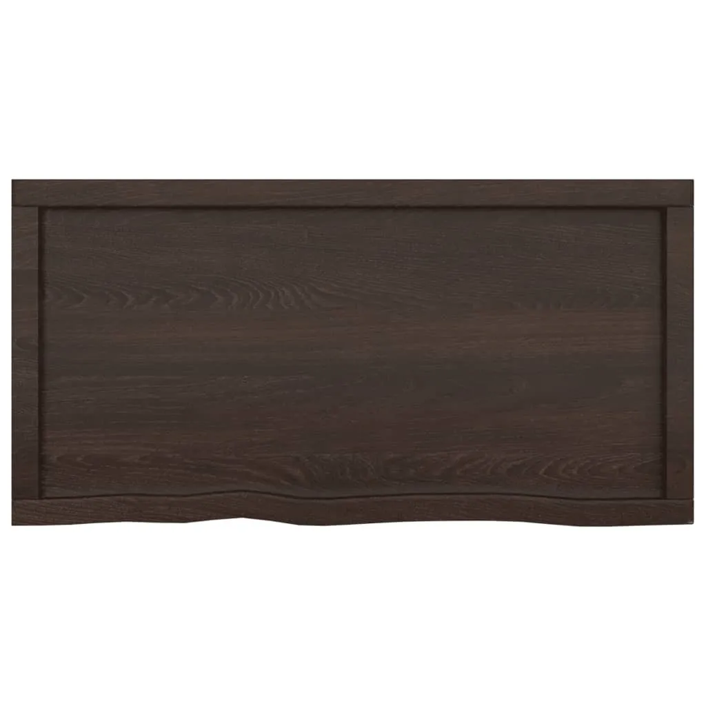 Piano del tavolo marrone scuro 100x50x(2-4)cm in rovere massiccio - 4