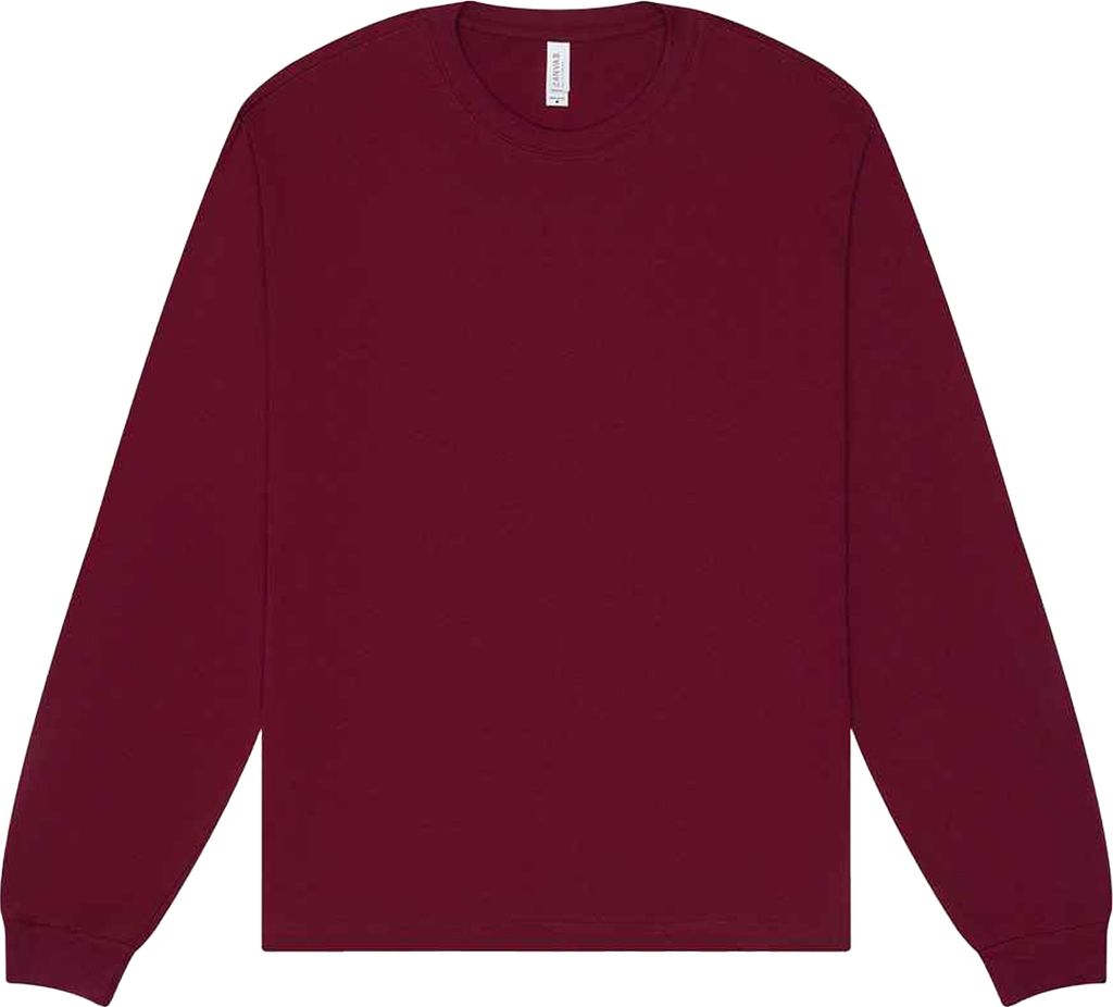 Bella + Canvas - T-Shirt für Herren/Damen Uni Langärmlig PC7700 (XS) (Weinrot)
