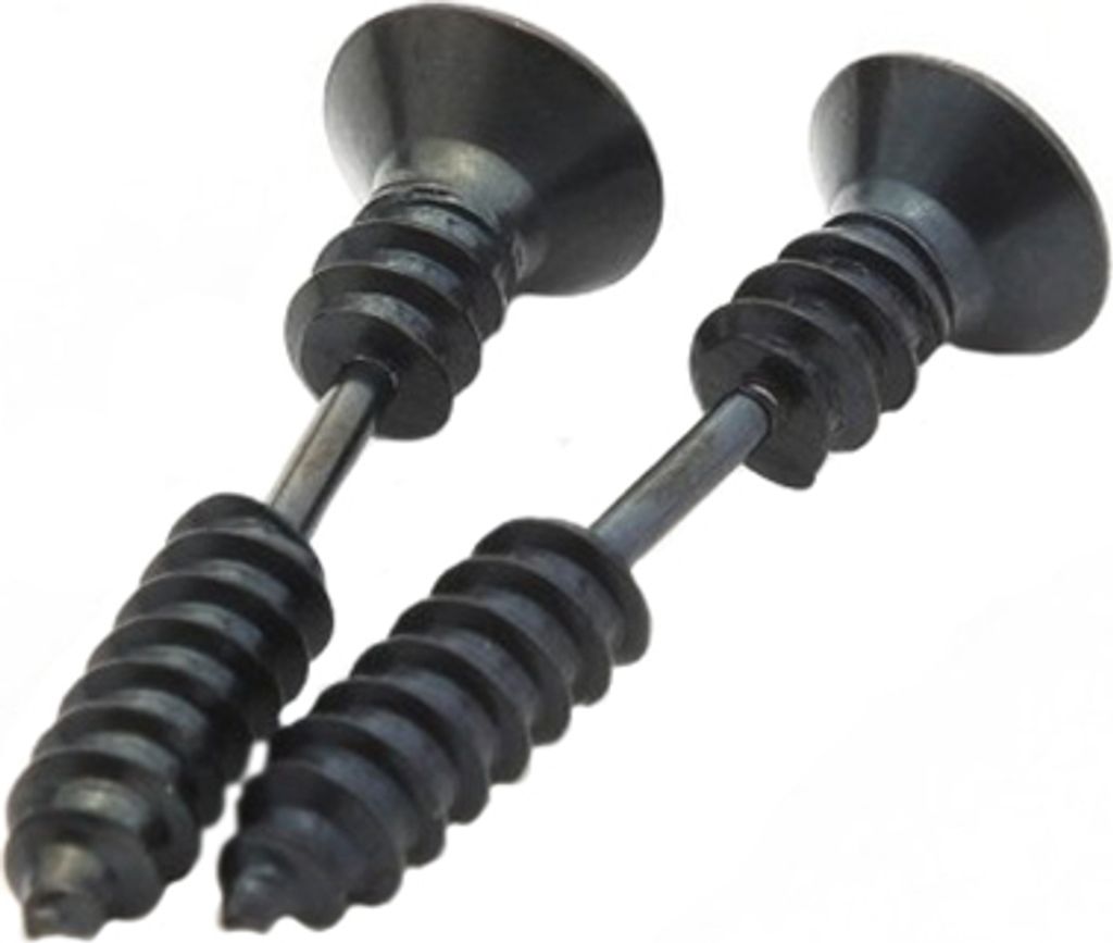 Uni Punk Gothic Einzigartige Edelstahl Ganze Schraube Massive Ohrstecker Ohrringe-Schwarz